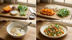 단감·순무 아삭샐러드: 두유 참깨 드레싱으로 고소하게, 그냥 섞기만 하면 완성