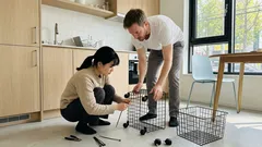 다이소 제품 3개로 공구 없이 만드는 이동식 수납랙 DIY