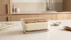 요거트+비스코프만으로 레어치즈케이크 느낌 내는 초간단 냉장 디저트